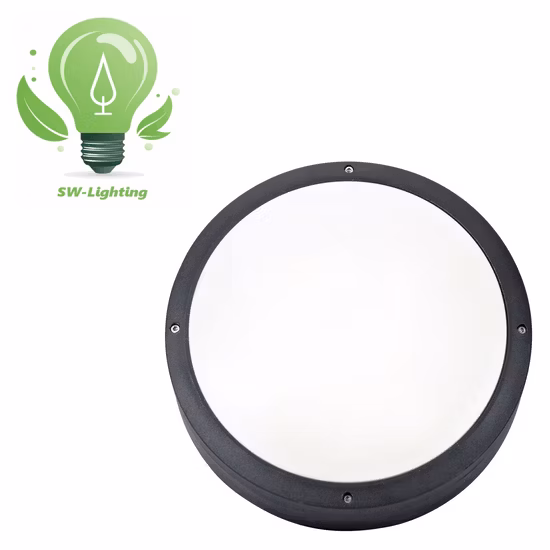 Venda de caixa redonda preta ao ar livre IP65 LED antepara luz externa