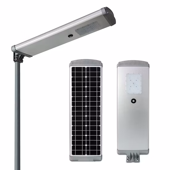 Painel solar de alumínio inundação estrada iluminação de rua ao ar livre à prova dwaterproof água ip65 alto brilho led chips 50 w 100 w 150 w 200 w tudo em uma luz solar de rua